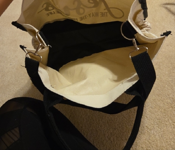 Black and White Tote Bag with Inspirational Text - Picture 4 of 4